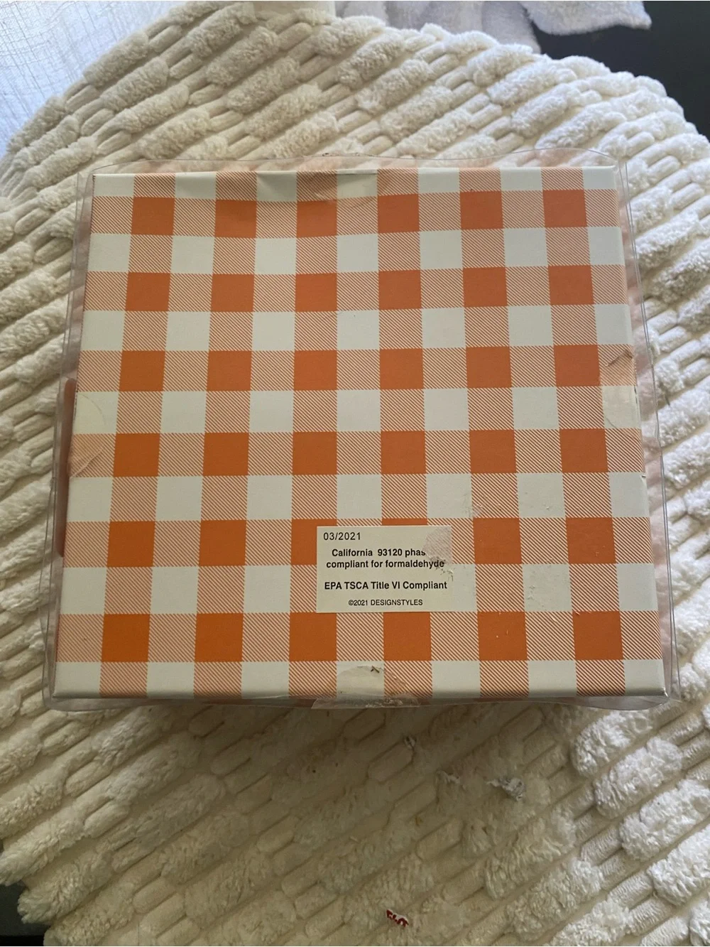 NIB Rae Dunn Fall White Pumpkin Decor Set of 4 Grateful Gingham Ribbon